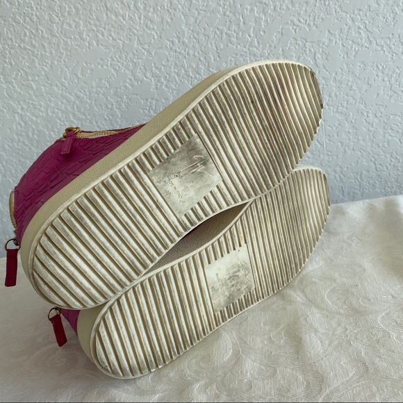 giuseppe zanotti pink croc high top sneakers - Picture 7 of 8